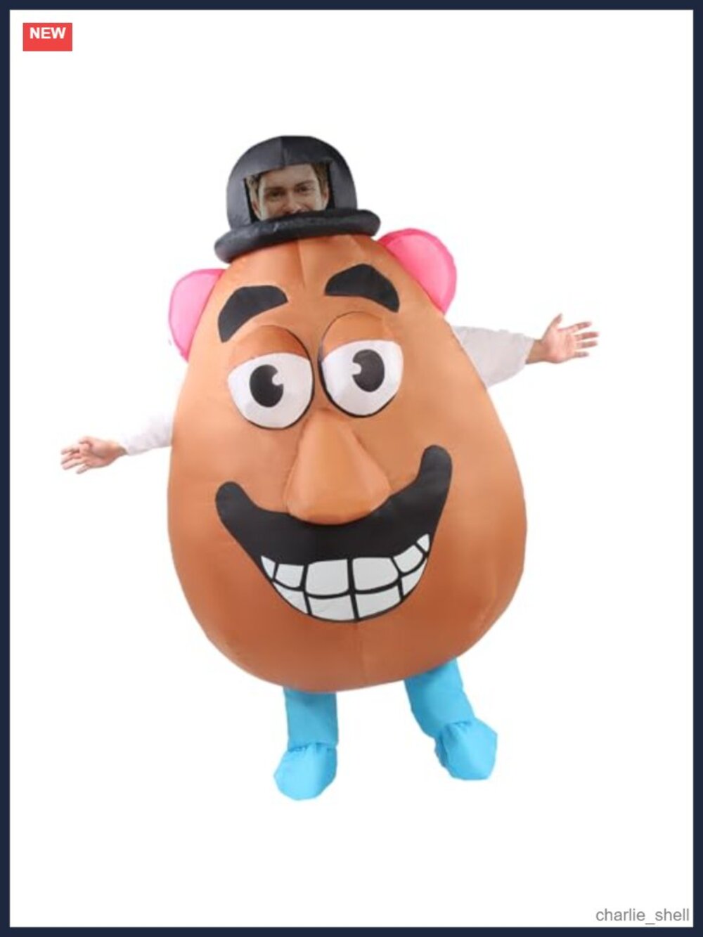 Inflatable Mr. Potato Head Costume for Adults Funny Blow Up Outfit Halloween